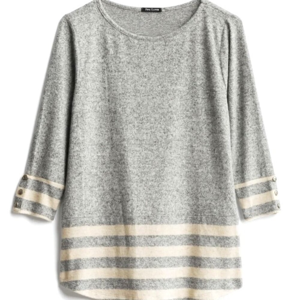 PINK CLOVER Madonna 3Q Button Sleeve Knit Top